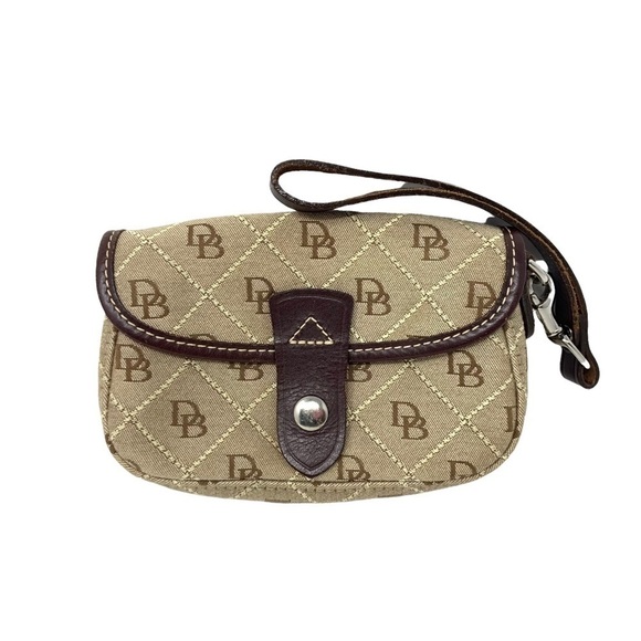 Dooney Bourke Monogram Wristlet Brown USA - Picture 1 of 11